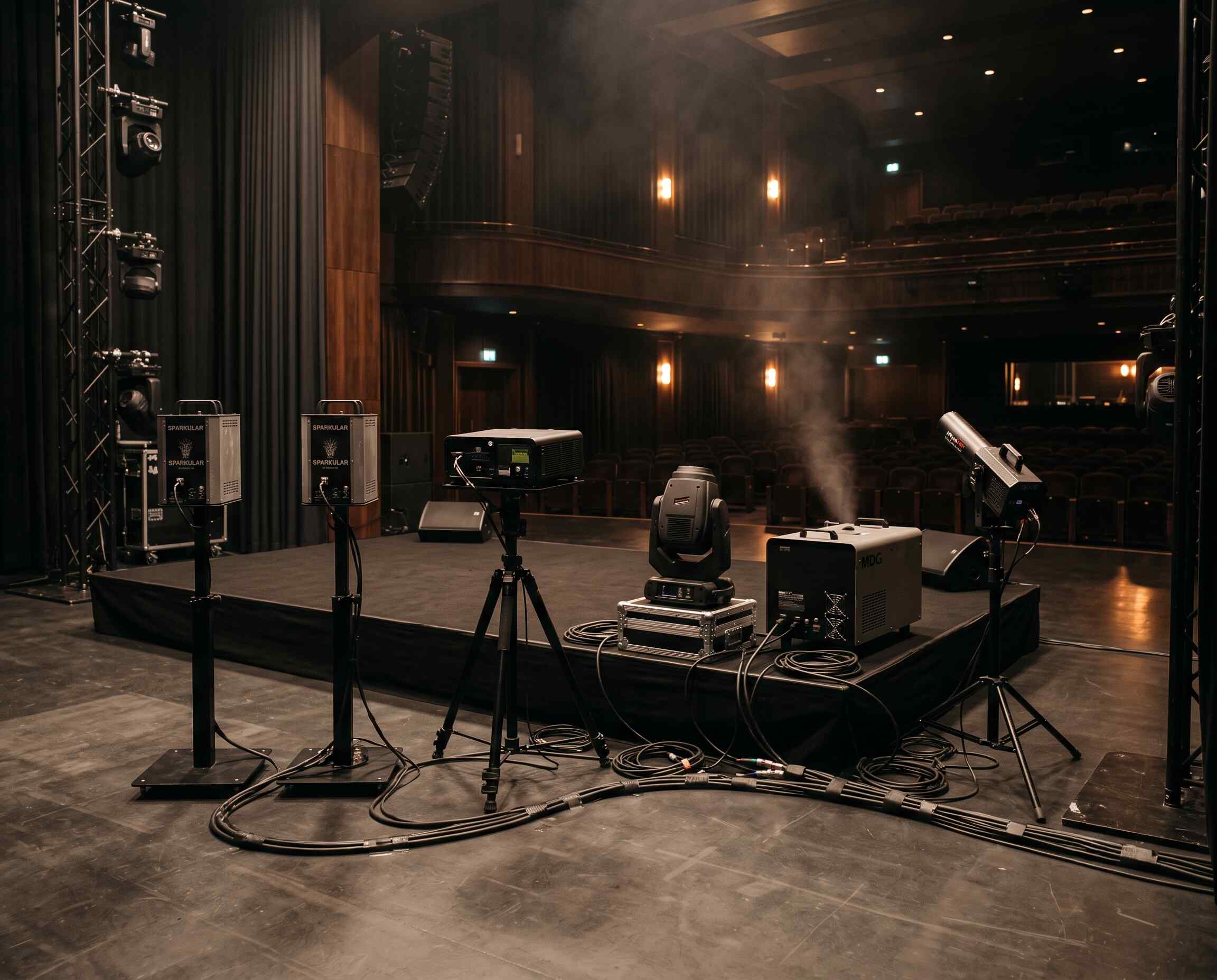 Decor Hub team setting up effects before an event
